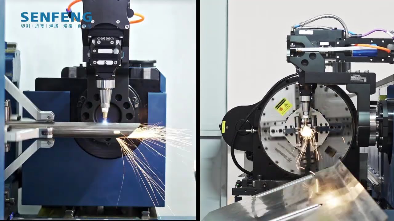 SF-12G Plus: Corte Láser de Tubos con Bisel ±45°, Sin Postproceso — SENFENG